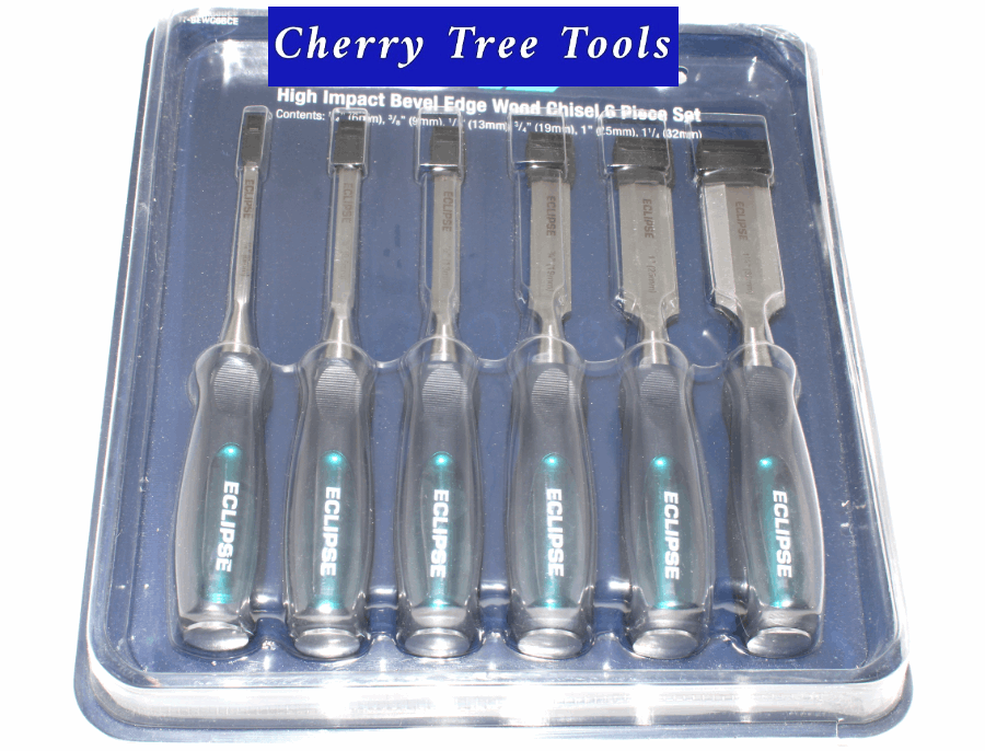 Chisel Set  TT-BEWC6BCE Eclipse Professional 6pce, Bevel Edge - Cherry Tree Tools