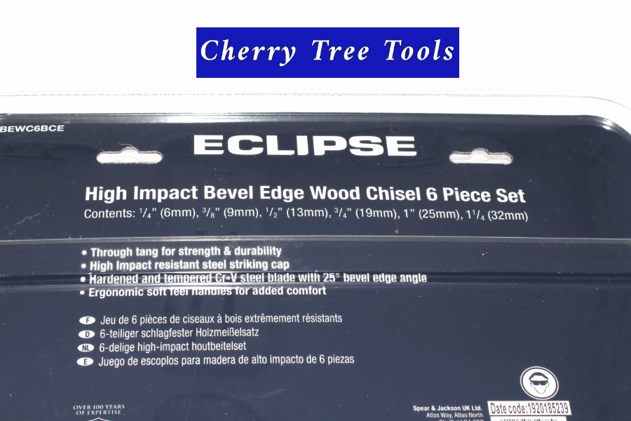Chisel Set  TT-BEWC6BCE Eclipse Professional 6pce, Bevel Edge - Cherry Tree Tools