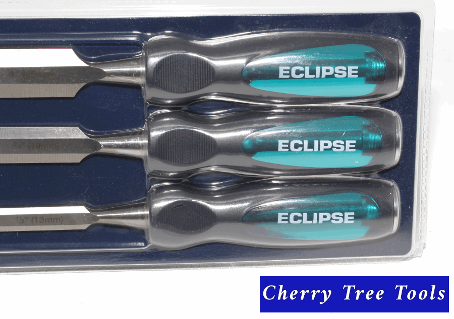 Chisel Set 3 pce-  Bevel Edge, High Impact -   Eclipse TT-BEWC3BCE - Cherry Tree Tools