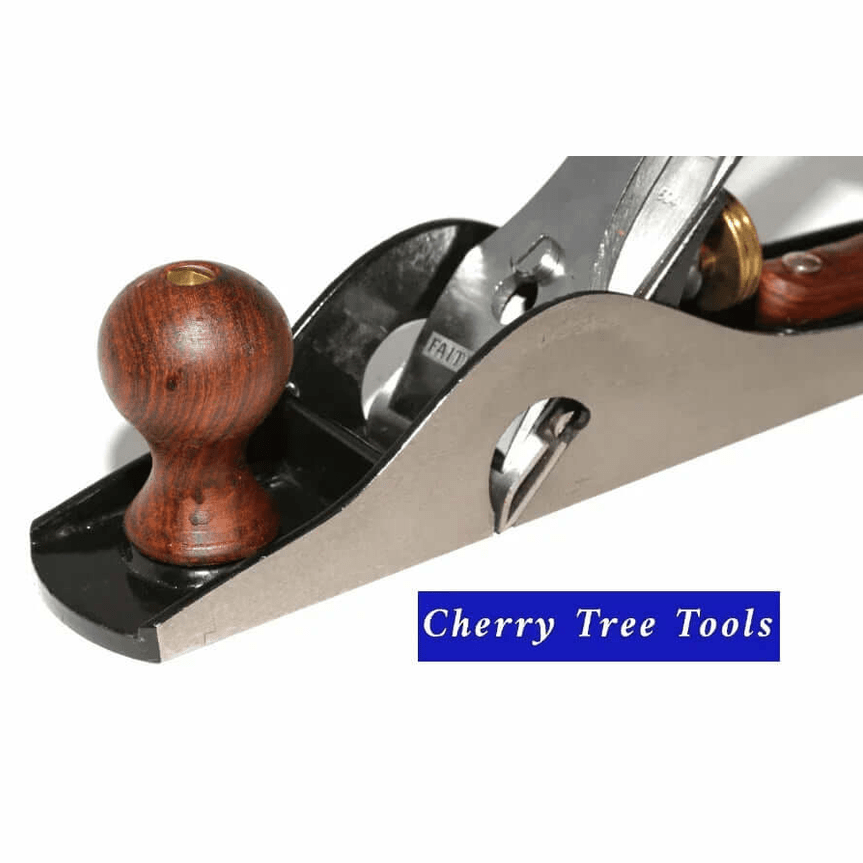 Faithfull No 10 Rebate Plane  woodworking tool close-up showing the handle and metal body.