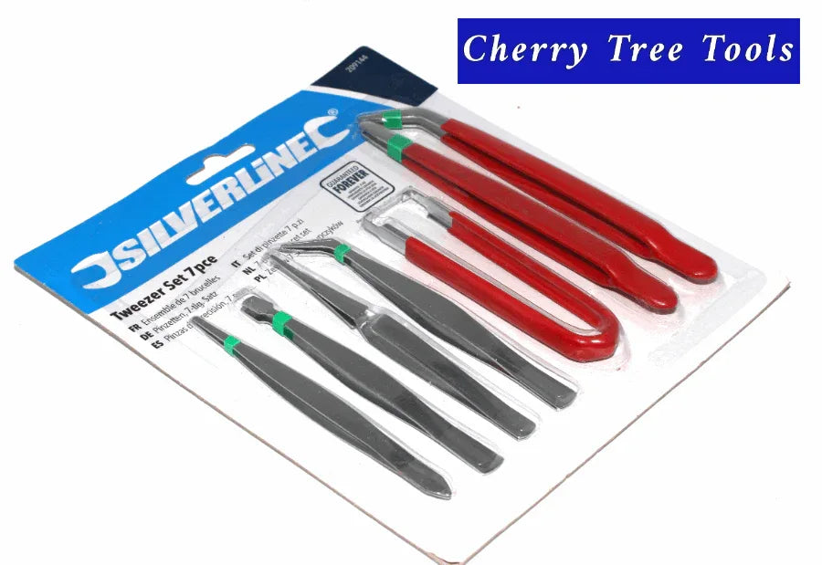  Craft Tweezers Set  Silverline 7 Piece Craft Tools  209144