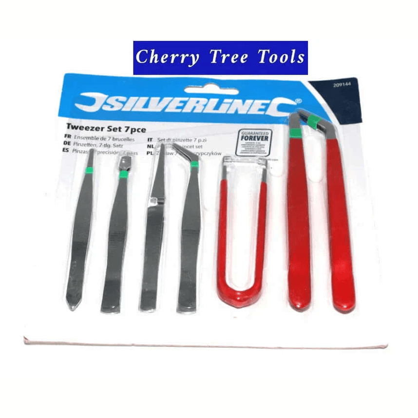 Silverline 7pc Craft Tweezers Set C raft Tools  209144
