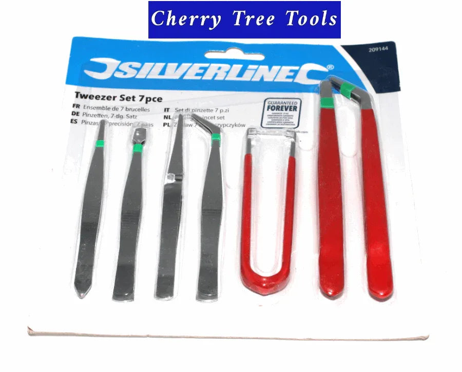 Craft Tweezers Set Silverline 7 Piece Craft Tools  209144