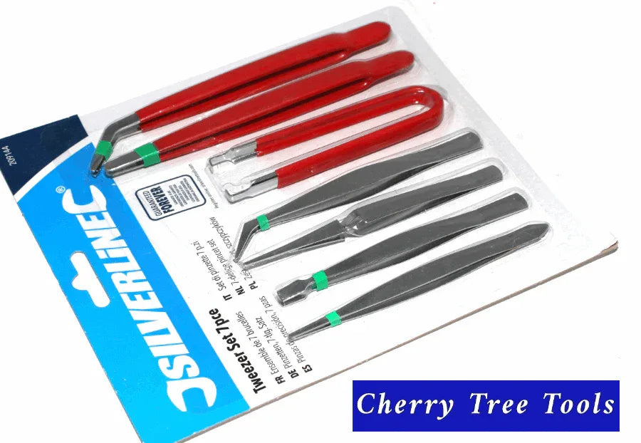  Craft Tweezers Set  Silverline 7 Piece Craft Tools  209144