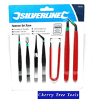 Silverline 7pc Craft Tweezers Set  Craft Tools 209144