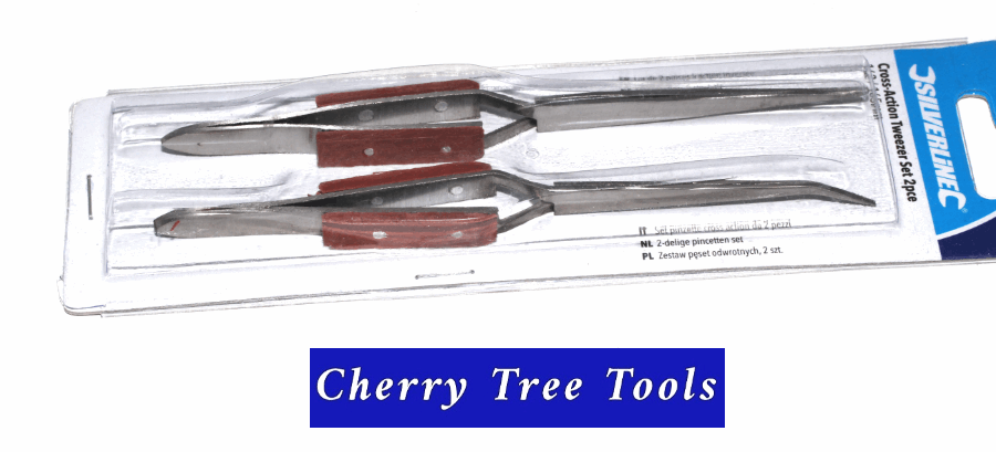 Craft  Tweezers  Set  696669   162 & 165mm   2 pce   Cross Action - Cherry Tree Tools
