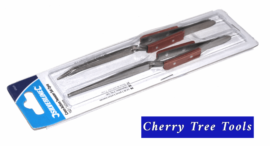Craft  Tweezers  Set  696669   162 & 165mm   2 pce   Cross Action - Cherry Tree Tools