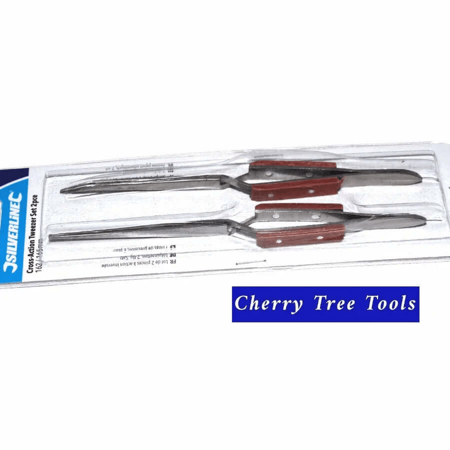 Silverline 2pc Cross Action Craft Tweezers 