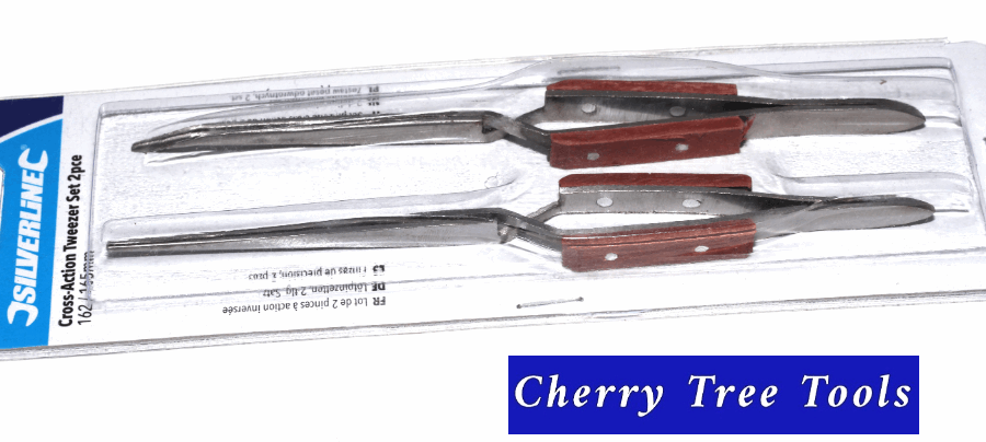 Craft  Tweezers  Set  696669   162 & 165mm   2 pce   Cross Action - Cherry Tree Tools