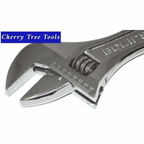 Eclipse Professional 10" Adjustable Wrench close-up showing precision jaws and measurement scale.
