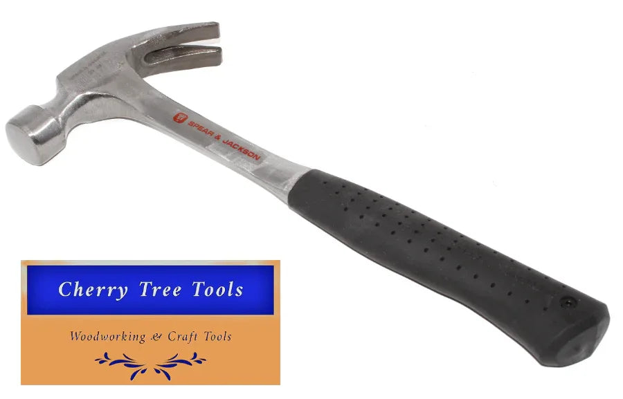 Spear & Jackson 20oz Claw Hammer - Premium Solid Steel Woodworking Tool - Cherry Tree Tools