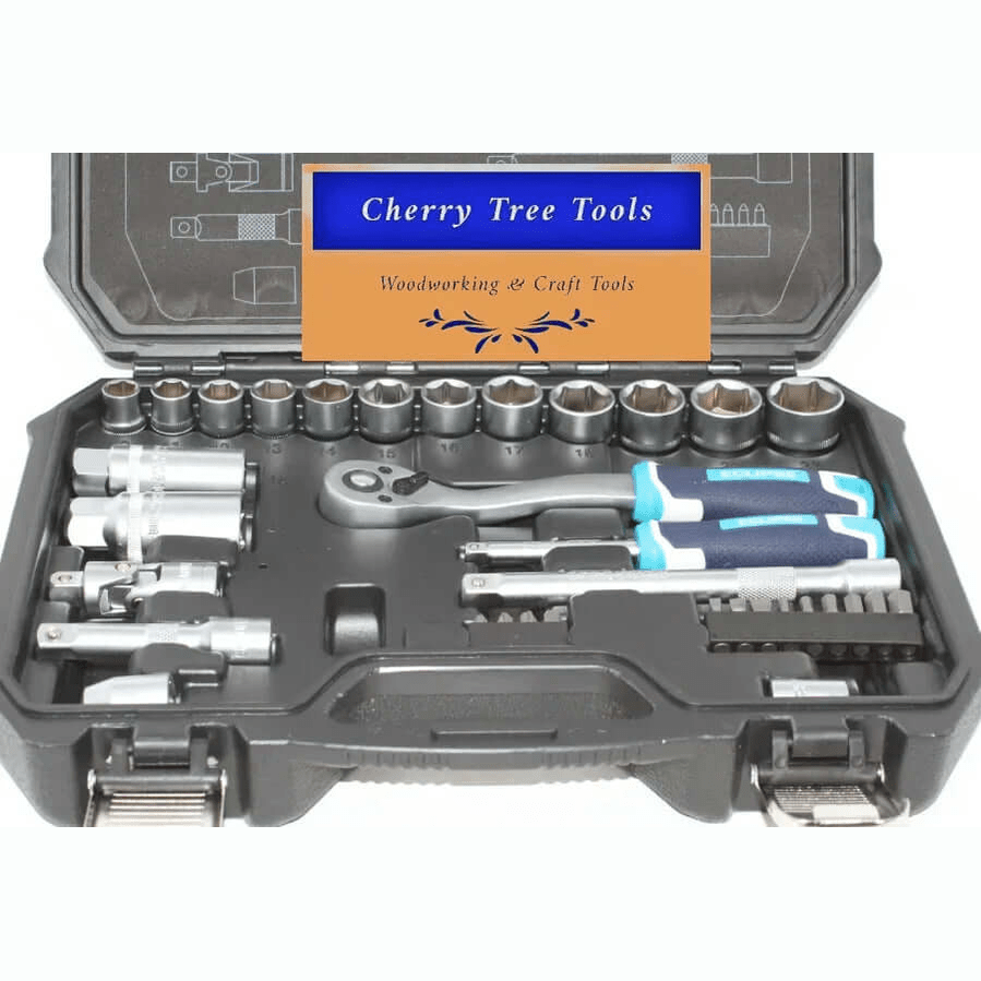 Eclipse Professional 34pc Socket Set 1/4" & 3/8" Square Drive - Cherry Tree Tools