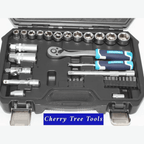 Eclipse Professional 34pc Socket Set   1/4" & 3/8" Square Drive - Cherry Tree Tools