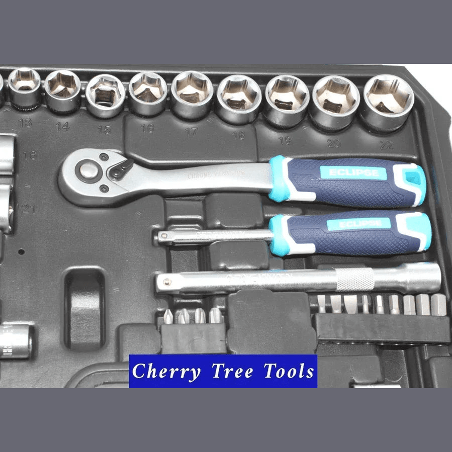 Eclipse Professional 34pc Socket Set   1/4" & 3/8" Square Drive - Cherry Tree Tools
