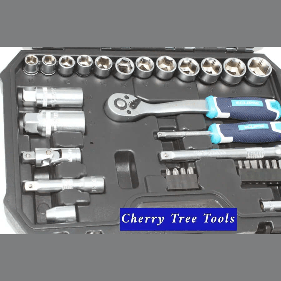 Eclipse Professional 34pc Socket Set   1/4" & 3/8" Square Drive - Cherry Tree Tools
