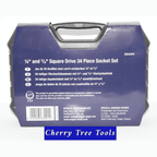 Eclipse Professional 34pc Socket Set  1/4" & 3/8" Square Drive - Cherry Tree Tools