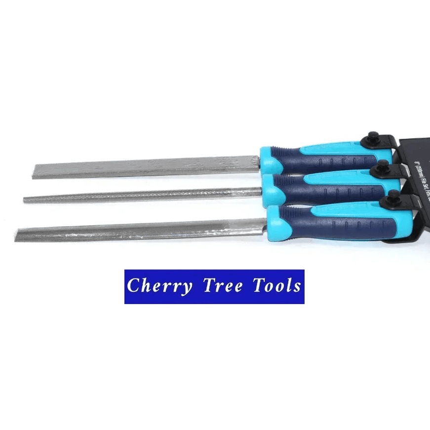 Eclipse Professional 3 pc File Set 1st Cut - Ergonomic handles with three different sizes and comfortable grips.