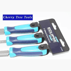 Eclipse Professional 3 pc File Set 1st Cut - Ergonomic handles displayed on packaging by Cherry Tree Tools.