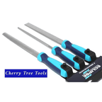 Eclipse Professional 3 pc File Set 1st Cut - Ergonomic handles showcasing three files with blue ergonomic grips.