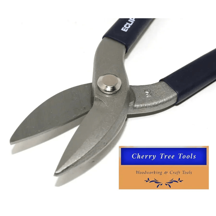 Eclipse Professional 7" Tin Snips  - hardened jaws close-up view, showcasing precision cutting performance.