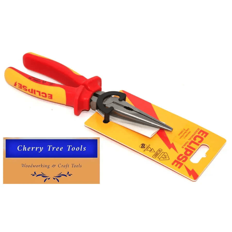 Eclipse Professional 8" VDE Long Nose Pliers electricians insulated tool - Cherry Tree Tools