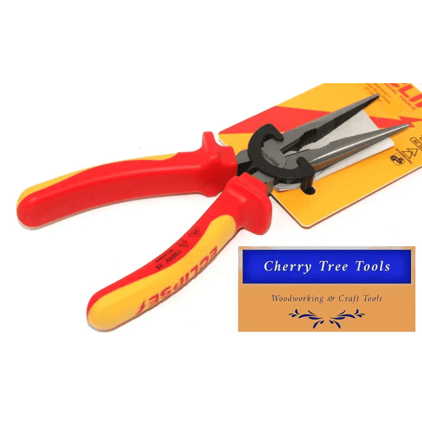 Eclipse Professional 8" VDE Long Nose Pliers electricians insulated tool