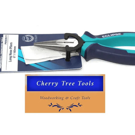 Eclipse Professional 6" Long Nose Pliers  displayed with packaging, perfect for precision work in tight spaces.