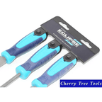 Eclipse Professional 3pc File Set 2nd Cut three-piece set with ergonomic handles for crafting and DIY projects.
