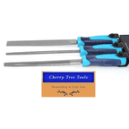 Eclipse Professional 3pc File Set 2nd Cut three-piece file set with blue handles for precision crafting.
