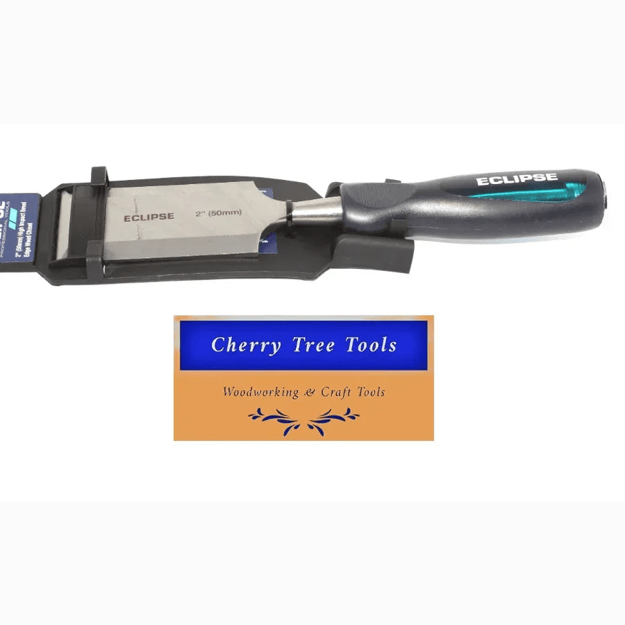  Eclipse Professional 2" Bevel Edge Wood Chisel  resting in packaging, showcasing the high impact tool for woodworkers.