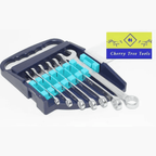 Eclipse Professional Combination Spanner Set displayed in a tool organizer with a logo for Cherry Tree Tools.