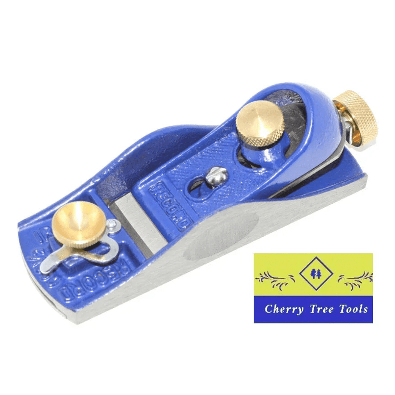 Irwin Record Low Angle Block Plane No 60 1/2 shown from the side, highlighting its precision low angle and compact design.