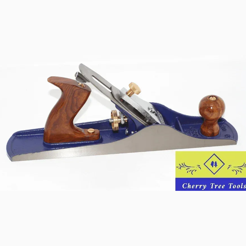 Irwin Record No 5 Jack Plane - woodworking shown with precision ground cast iron sole and wooden handle.