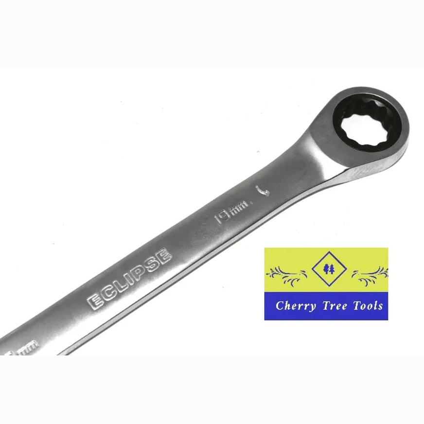 Eclipse Professional 7 Piece Ratchet Spanner Set featuring a 19mm ratchet wrench for automotive repair and maintenance.