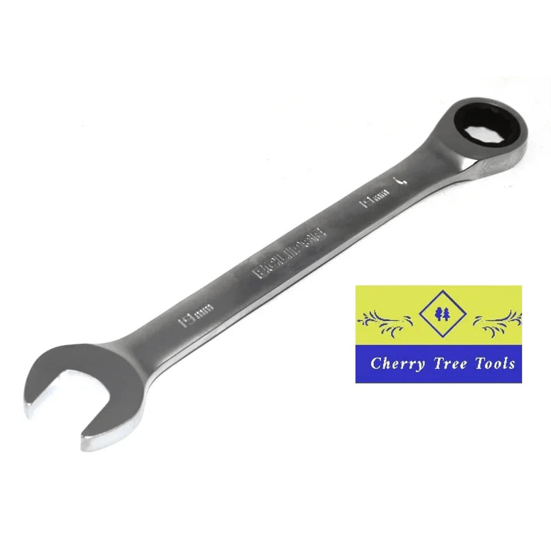 Eclipse Professional 7 Piece Ratchet Spanner Set 15mm open and socket end wrench with branded logo.