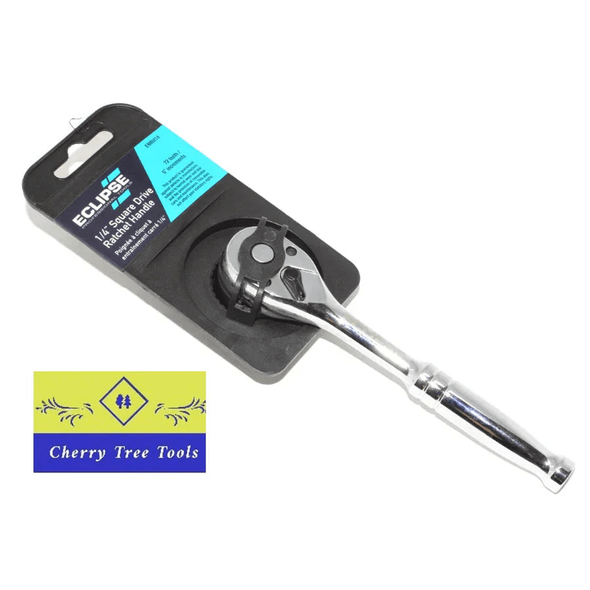 Eclipse Professional Ratchet Handle 1/4" Drive on packaging, a durable and precise tool for mechanics and DIY enthusiasts.
