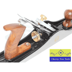 Spear & Jackson No 5 Jack Plane close-up view showing adjustable blade and handle for woodworking.