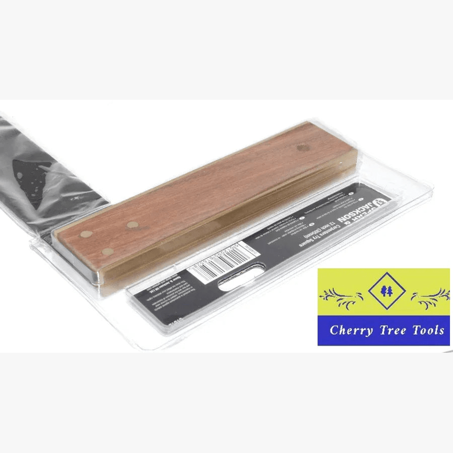 Spear & Jackson 12" Try square in packaging, showcasing precision measuring tool for woodworking and metalworking.
