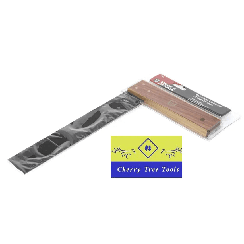 Spear & Jackson 12" Try square measuring tool with a robust blade and stock for precise woodworking and metalworking.