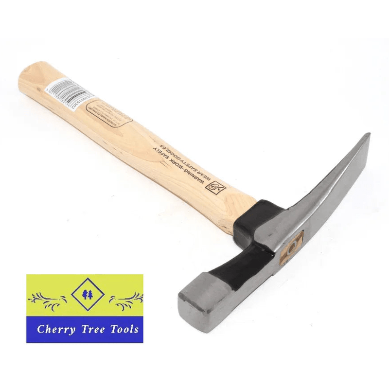 Spear & Jackson 25oz Bricklayers Hammer with solid hardened steel head and hickory handle for precise brickwork.