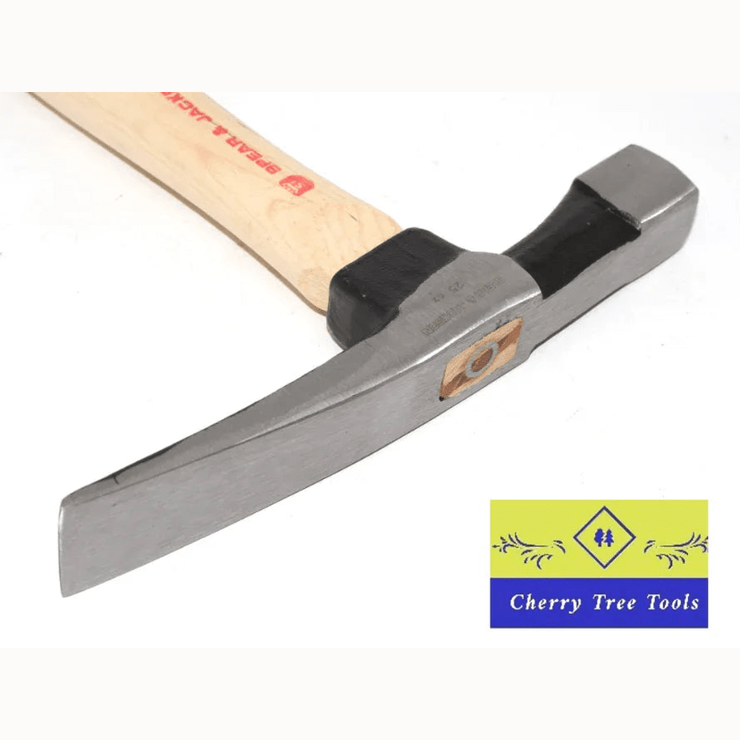 Spear & Jackson 25oz Bricklayers Hammer with a solid steel head and hickory handle for brick cutting and fitting.