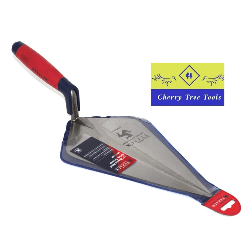 Spear & Jackson Tyzack 11" Broad Heel Brick Trowel with ergonomic handle and solid forged steel blade.
