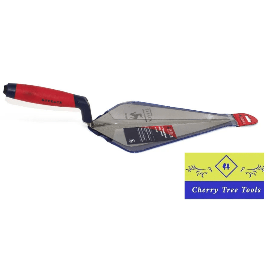 Spear & Jackson Tyzack 11" Broad Heel Brick Trowel with ergonomic handle and forged steel blade.