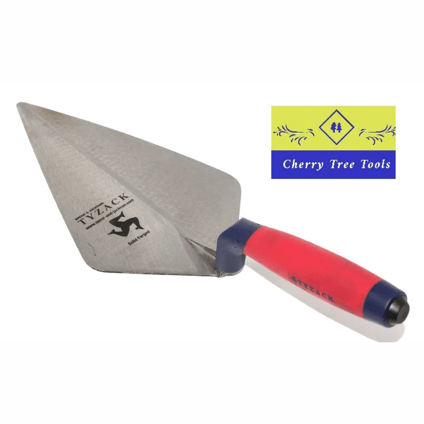 Spear & Jackson Tyzack 11" Broad Heel Brick Trowel with ergonomic handle and solid forged steel blade.