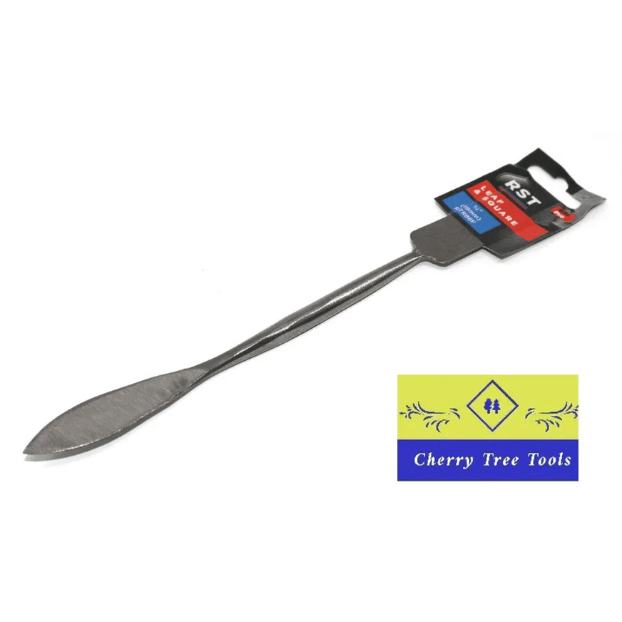 RST Leaf and Square Pointing Tool 3/4" displayed with packaging, double-ended carbon steel tool for mortar pointing.