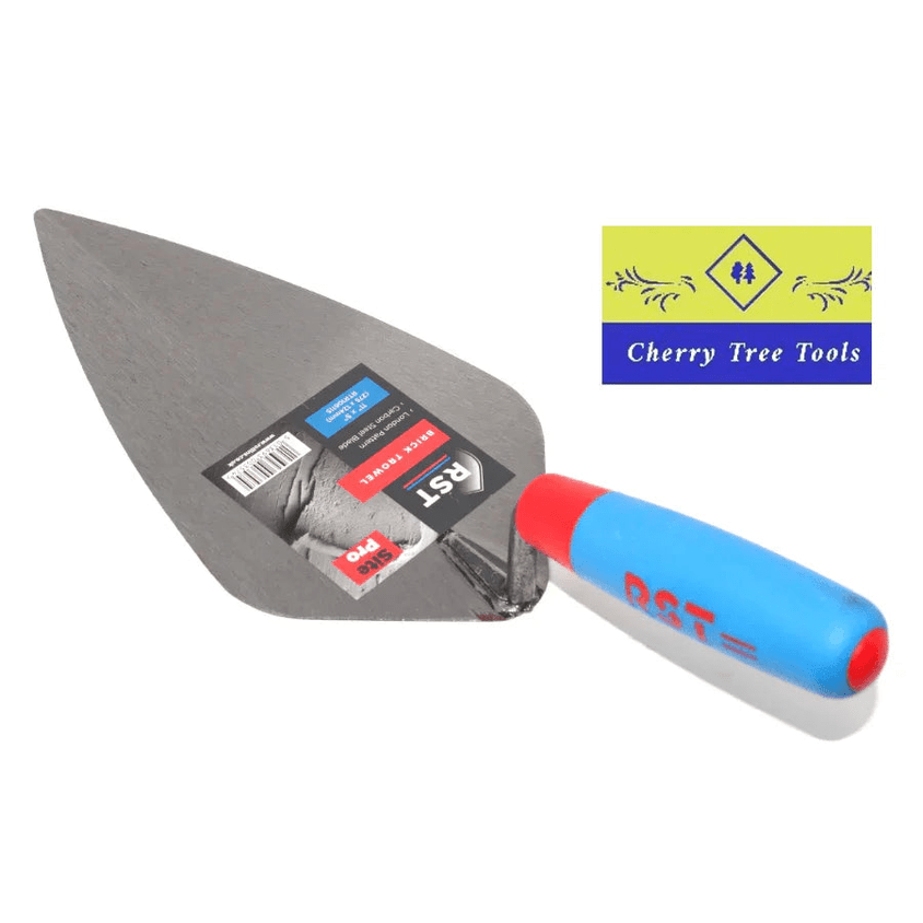 RST 11" London Pattern Brick Trowel with carbon steel blade and ergonomic handle from Cherry Tree Tools.