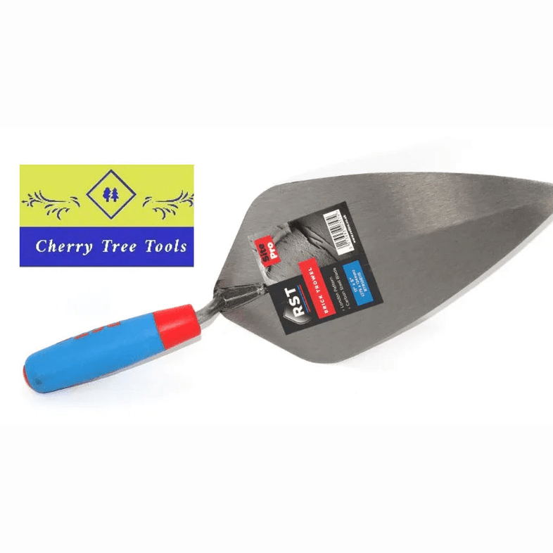 RST 11" London Pattern Brick Trowel with carbon steel blade and ergonomic handle from Cherry Tree Tools.