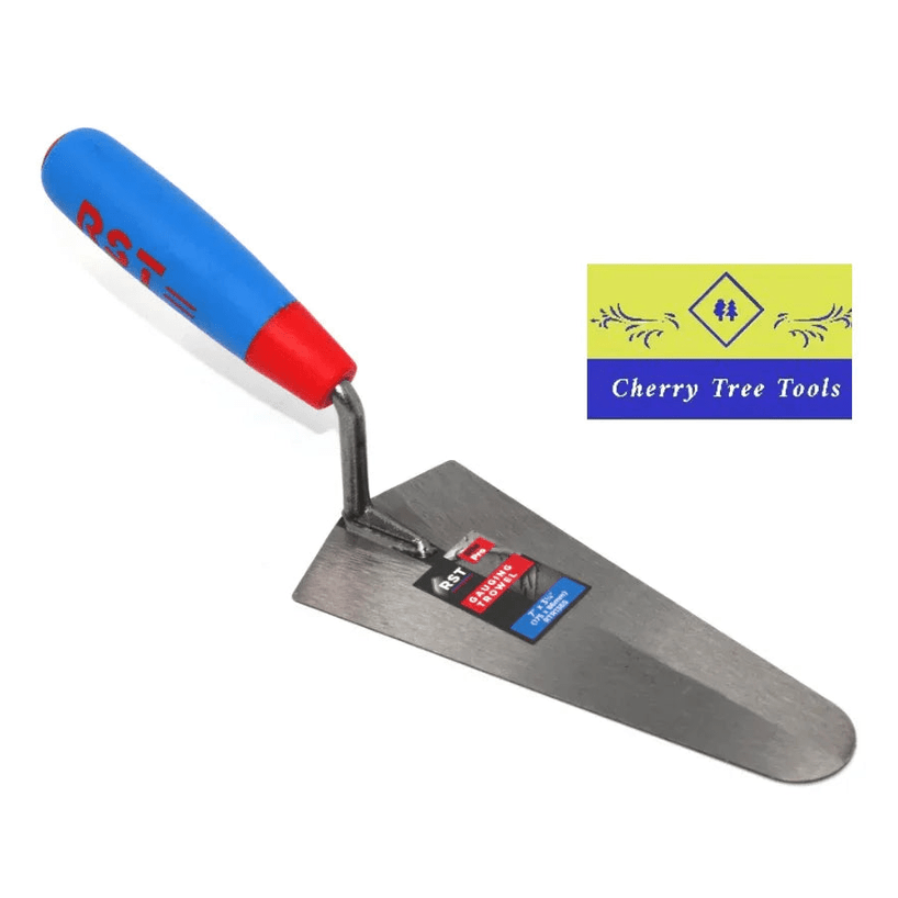 RST 7" Gauging Trowel soft feel handle with carbon steel blade for mixing plaster and mortar.