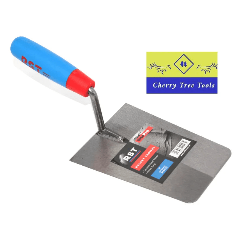 RST Bucket Trowel 7" carbon steel blade with soft feel handle for masonry tasks