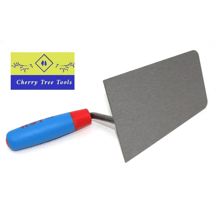 RST Bucket Trowel 7" carbon steel blade from Cherry Tree Tools, featuring a soft feel handle for comfortable grip.
